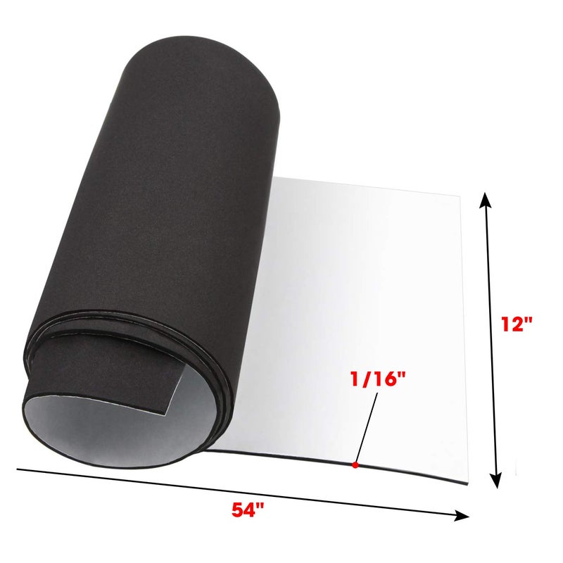 Dualplex Neoprene Sponge Foam Rubber Roll Adhesive, 12x54 Inches X 1/16" Thick, Perfect Cosplay Padding, DIY Project Sheet - Easy Cut Adhesive Multi-Function Soundproof Rubber Foam Sheet - Image 2